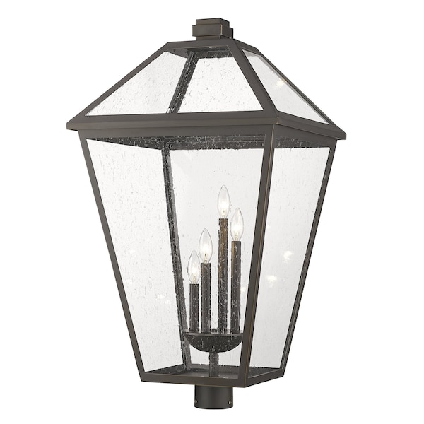 Z-Lite Talbot 4 Light Outdoor Post Mount Fixture, Oil Rubbed Bronze And Seedy 579PHXLXR-ORB - main
